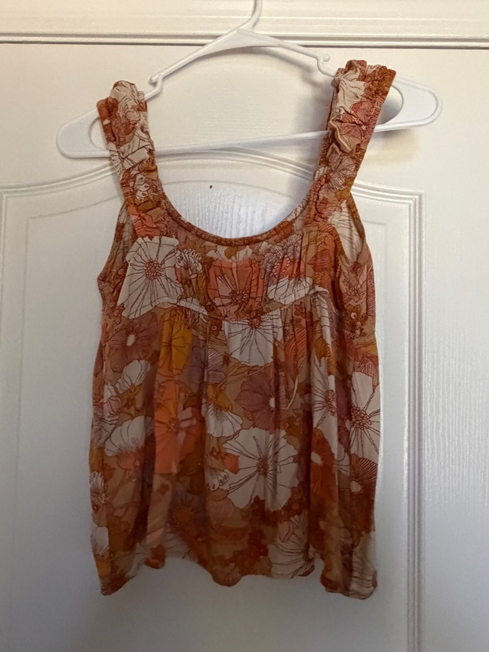 Volcom Orange Floral Ruffled Strap Tank - Picture 3 of 3